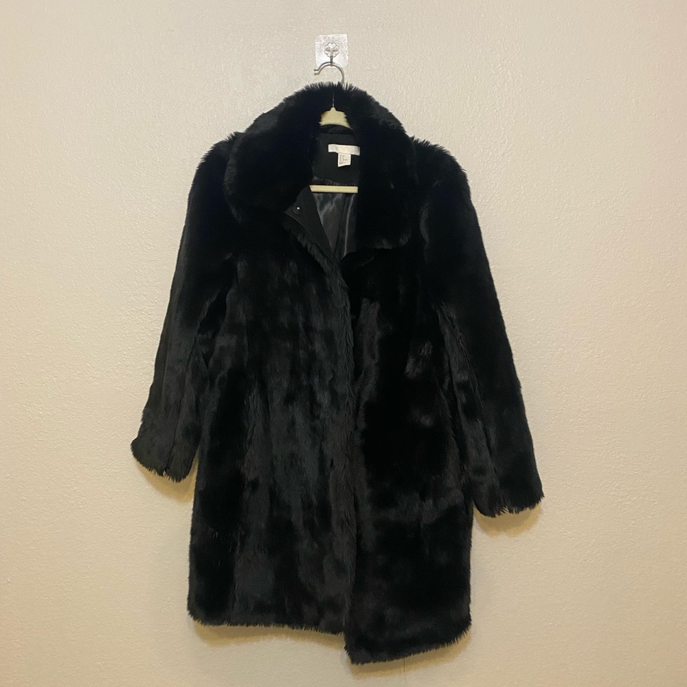 Black Fur faux jacket size 6